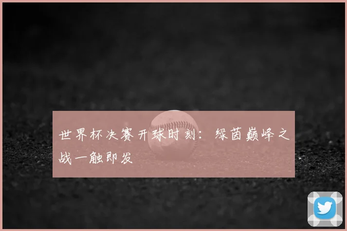 世界杯决赛开球时刻:绿茵巅峰之战一触即发